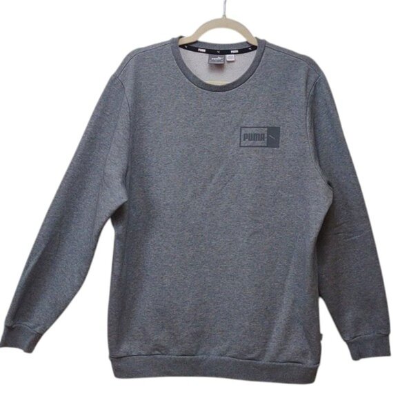 PUMA Men's Gray Graphic LS Crewneck Pullover Sweatshirt - Picture 1 of 13